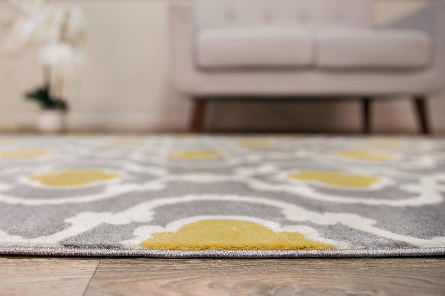 imageRugshop Moroccan Trellis Contemporary Perfect for high Traffic Areas of Your Living RoomBedroomHome OfficeKitchen Area Rug GrayYellow 53quot x 73quotGrayYellow
