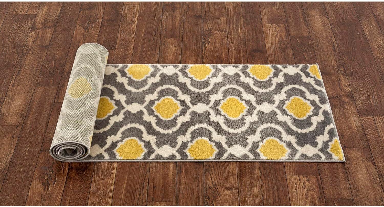 imageRugshop Moroccan Trellis Contemporary Perfect for high Traffic Areas of Your Living RoomBedroomHome OfficeKitchen Area Rug GrayYellow 53quot x 73quotGrayYellow