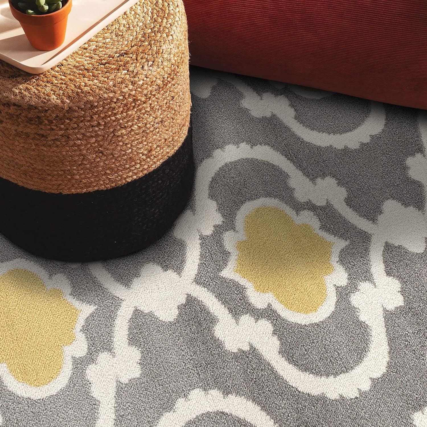 imageRugshop Moroccan Trellis Contemporary Perfect for high Traffic Areas of Your Living RoomBedroomHome OfficeKitchen Area Rug GrayYellow 53quot x 73quotGrayYellow