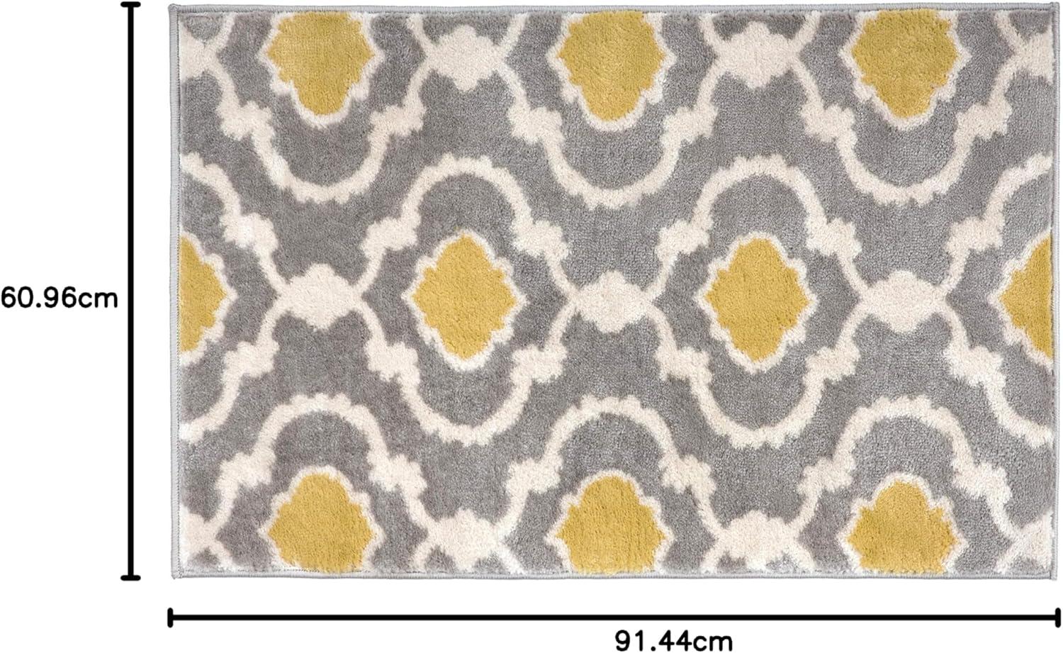 imageRugshop Moroccan Trellis Contemporary Perfect for high Traffic Areas of Your Living RoomBedroomHome OfficeKitchen Area Rug GrayYellow 53quot x 73quotGrayYellow