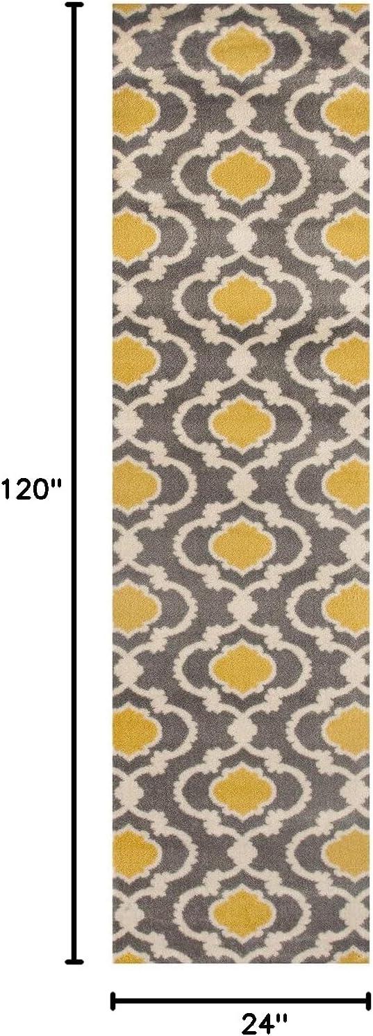 imageRugshop Moroccan Trellis Contemporary Perfect for high Traffic Areas of Your Living RoomBedroomHome OfficeKitchen Area Rug GrayYellow 53quot x 73quotGrayYellow