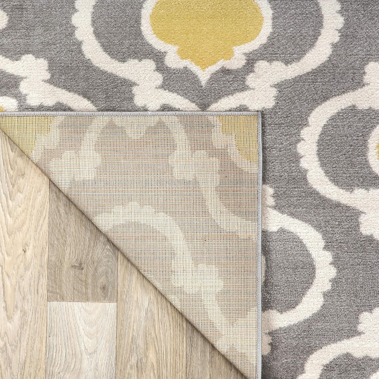 imageRugshop Moroccan Trellis Contemporary Perfect for high Traffic Areas of Your Living RoomBedroomHome OfficeKitchen Area Rug GrayYellow 53quot x 73quotGrayYellow