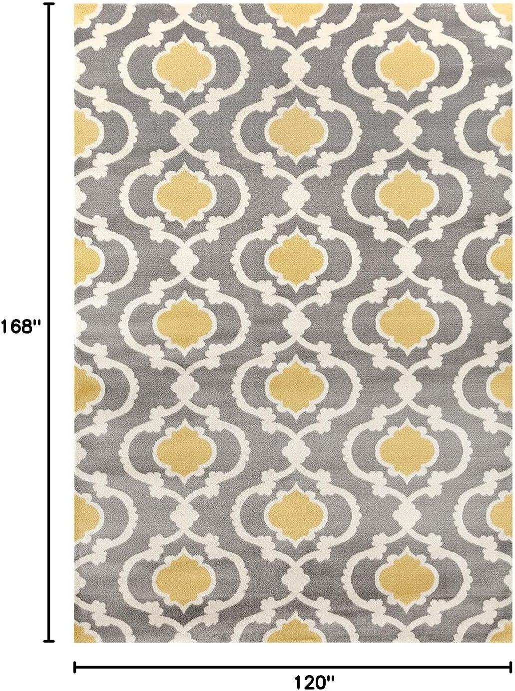 imageRugshop Moroccan Trellis Contemporary Perfect for high Traffic Areas of Your Living RoomBedroomHome OfficeKitchen Area Rug GrayYellow 53quot x 73quotGrayYellow