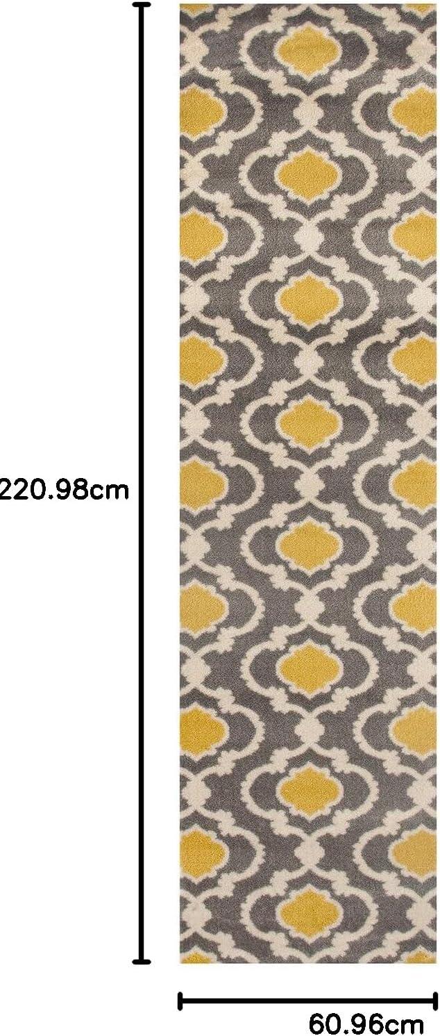 imageRugshop Moroccan Trellis Contemporary Perfect for high Traffic Areas of Your Living RoomBedroomHome OfficeKitchen Area Rug GrayYellow 53quot x 73quotGrayYellow