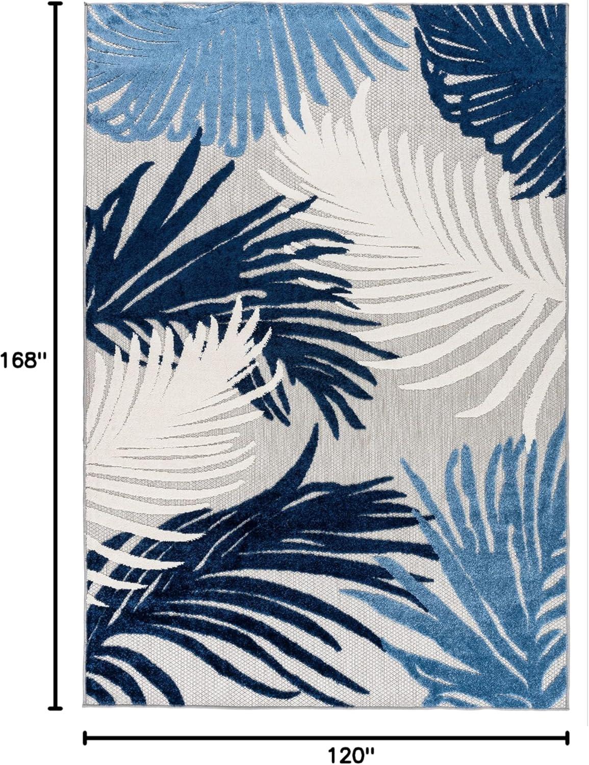 imageRugshop Navy Lucca Contemporary Floral IndoorOutdoor Area Rug Durable Polypropylene Weather Resistant Easy to Clean Perfect for Patio Backyard Deck and Outdoor Lounge 5 x 7Navy