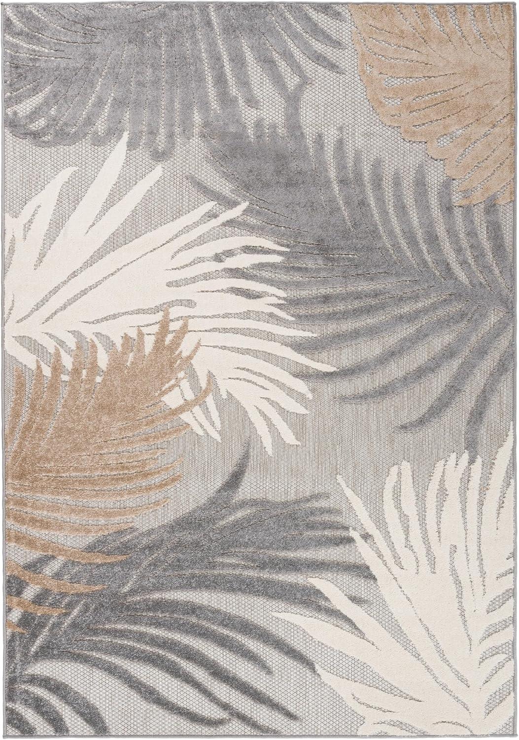 imageRugshop Navy Lucca Contemporary Floral IndoorOutdoor Area Rug Durable Polypropylene Weather Resistant Easy to Clean Perfect for Patio Backyard Deck and Outdoor Lounge 5 x 7Grey