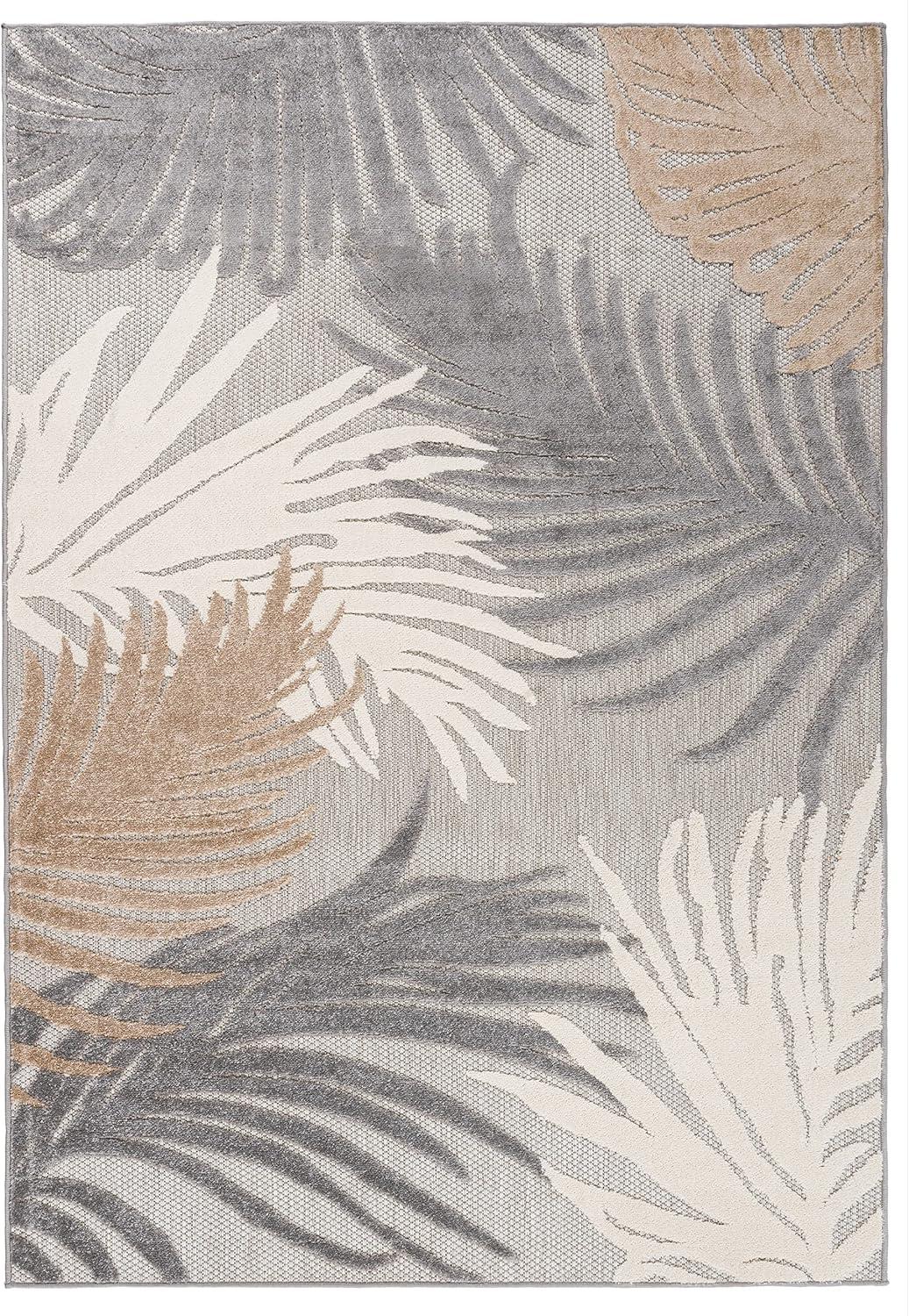 imageRugshop Navy Lucca Contemporary Floral IndoorOutdoor Area Rug Durable Polypropylene Weather Resistant Easy to Clean Perfect for Patio Backyard Deck and Outdoor Lounge 5 x 7Grey