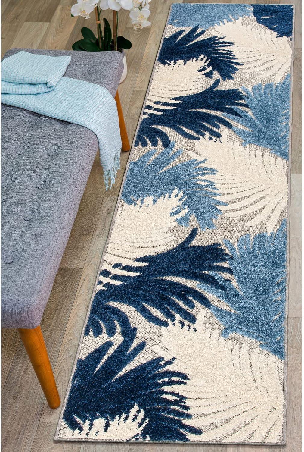 imageRugshop Navy Lucca Contemporary Floral IndoorOutdoor Area Rug Durable Polypropylene Weather Resistant Easy to Clean Perfect for Patio Backyard Deck and Outdoor Lounge 5 x 7Navy