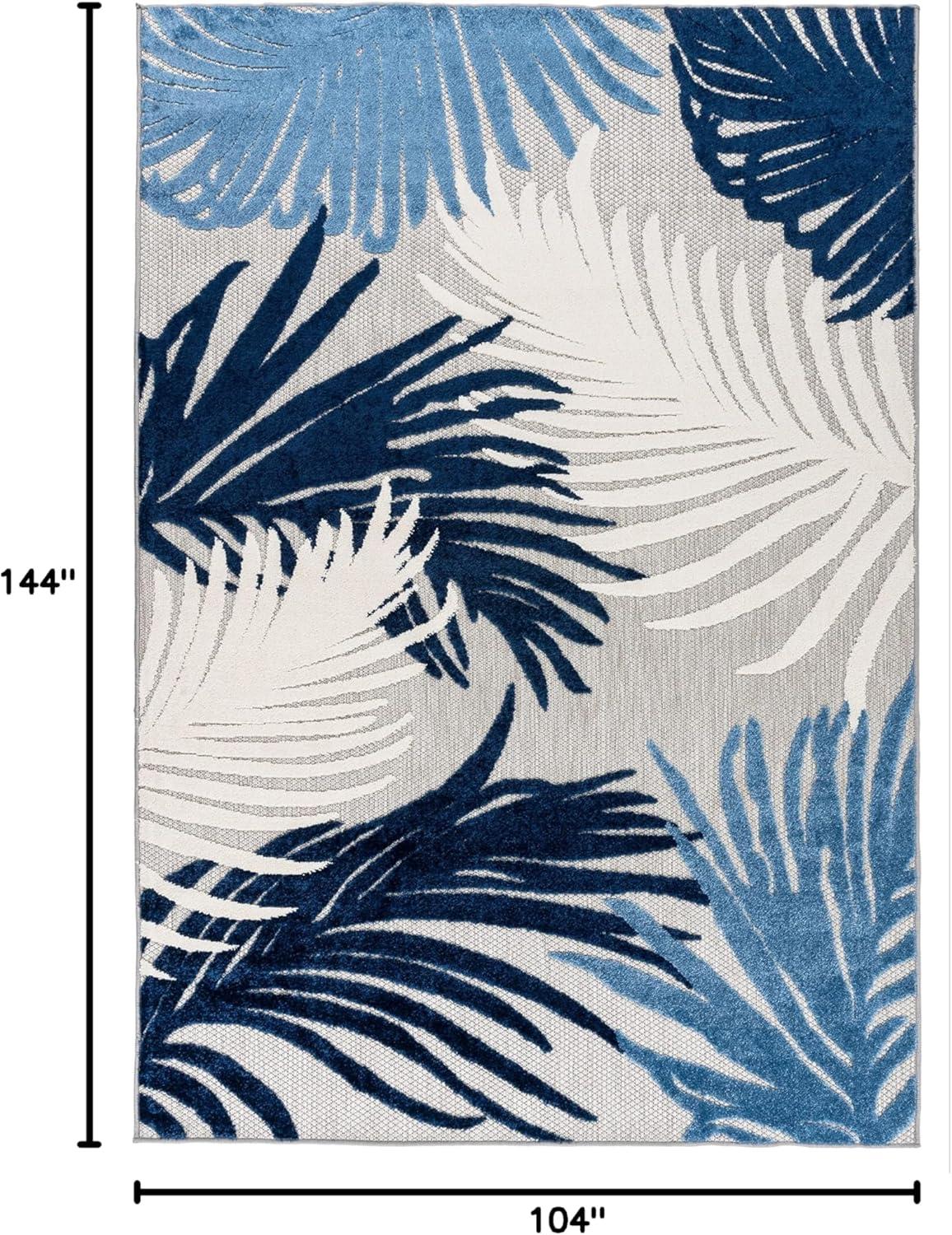 imageRugshop Navy Lucca Contemporary Floral IndoorOutdoor Area Rug Durable Polypropylene Weather Resistant Easy to Clean Perfect for Patio Backyard Deck and Outdoor Lounge 5 x 7Navy