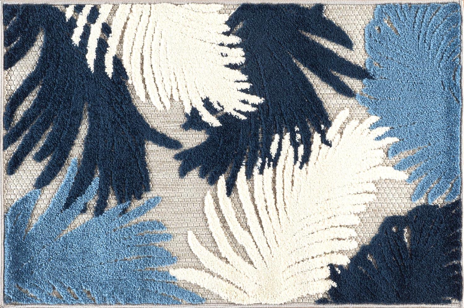 imageRugshop Navy Lucca Contemporary Floral IndoorOutdoor Area Rug Durable Polypropylene Weather Resistant Easy to Clean Perfect for Patio Backyard Deck and Outdoor Lounge 5 x 7Navy