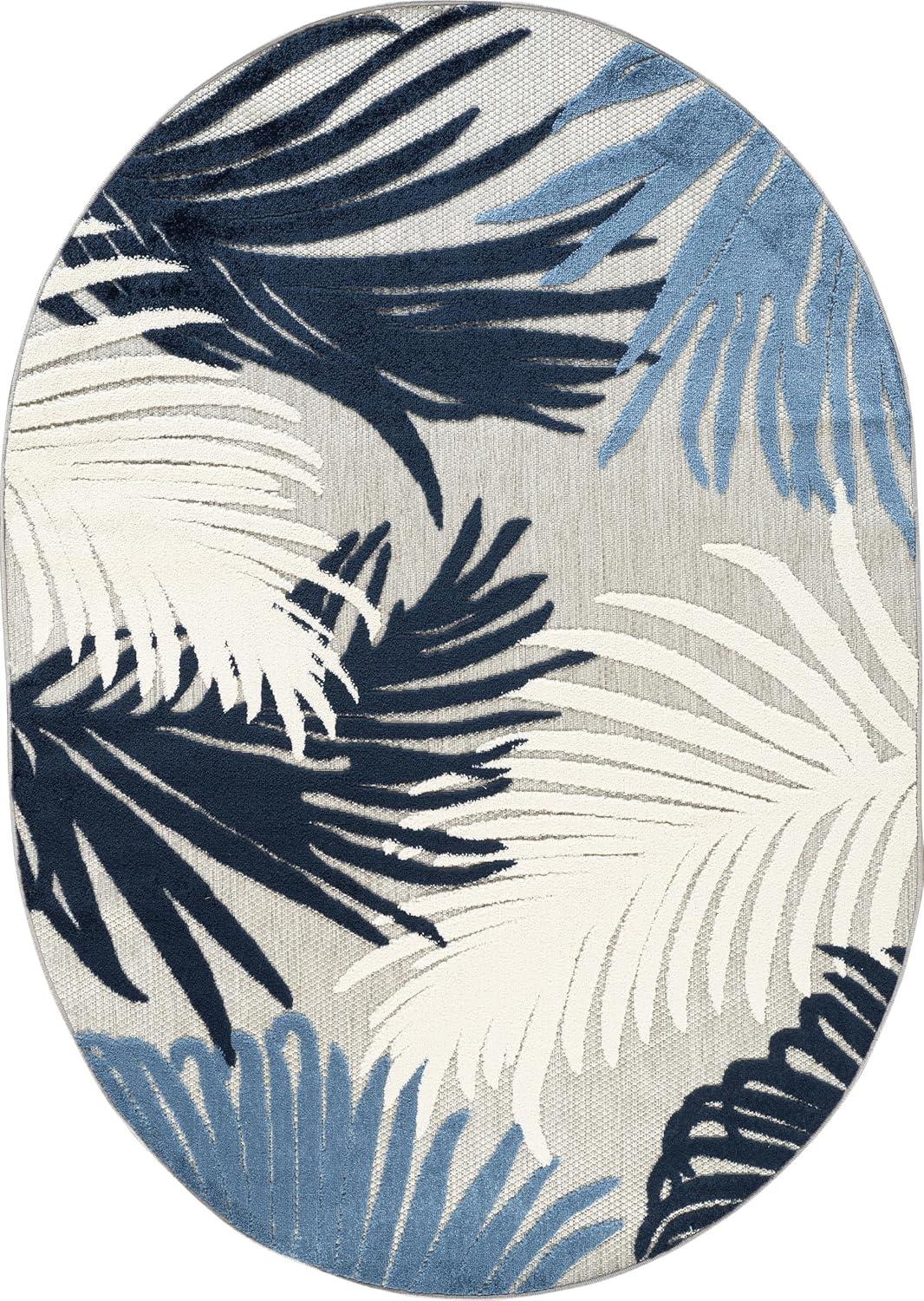 imageRugshop Navy Lucca Contemporary Floral IndoorOutdoor Area Rug Durable Polypropylene Weather Resistant Easy to Clean Perfect for Patio Backyard Deck and Outdoor Lounge 5 x 7Navy