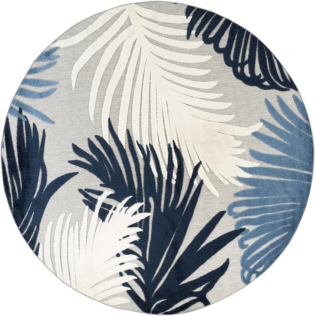 imageRugshop Navy Lucca Contemporary Floral IndoorOutdoor Area Rug Durable Polypropylene Weather Resistant Easy to Clean Perfect for Patio Backyard Deck and Outdoor Lounge 5 x 7Navy