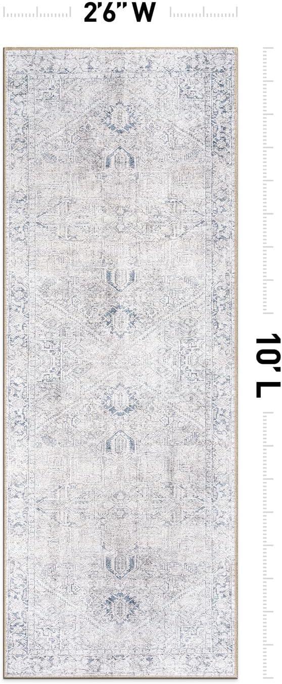 imageRugshop OceanBlue Transitional Vintage Bordered Area Rug  Machine Washable 5 X 7 for Living Room Bedroom and Home OfficeBlue