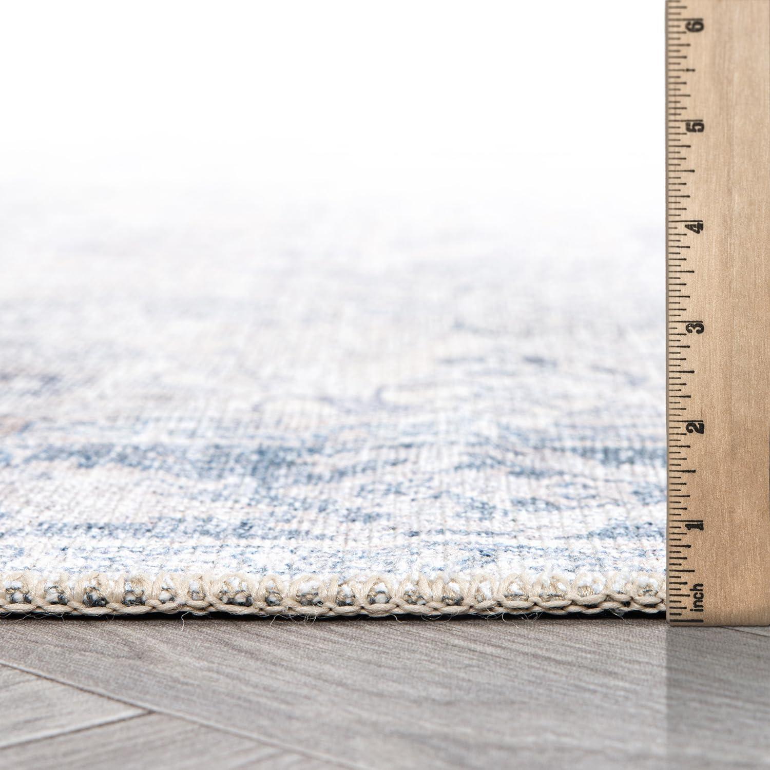 imageRugshop OceanBlue Transitional Vintage Bordered Area Rug  Machine Washable 5 X 7 for Living Room Bedroom and Home OfficeOceanBlue