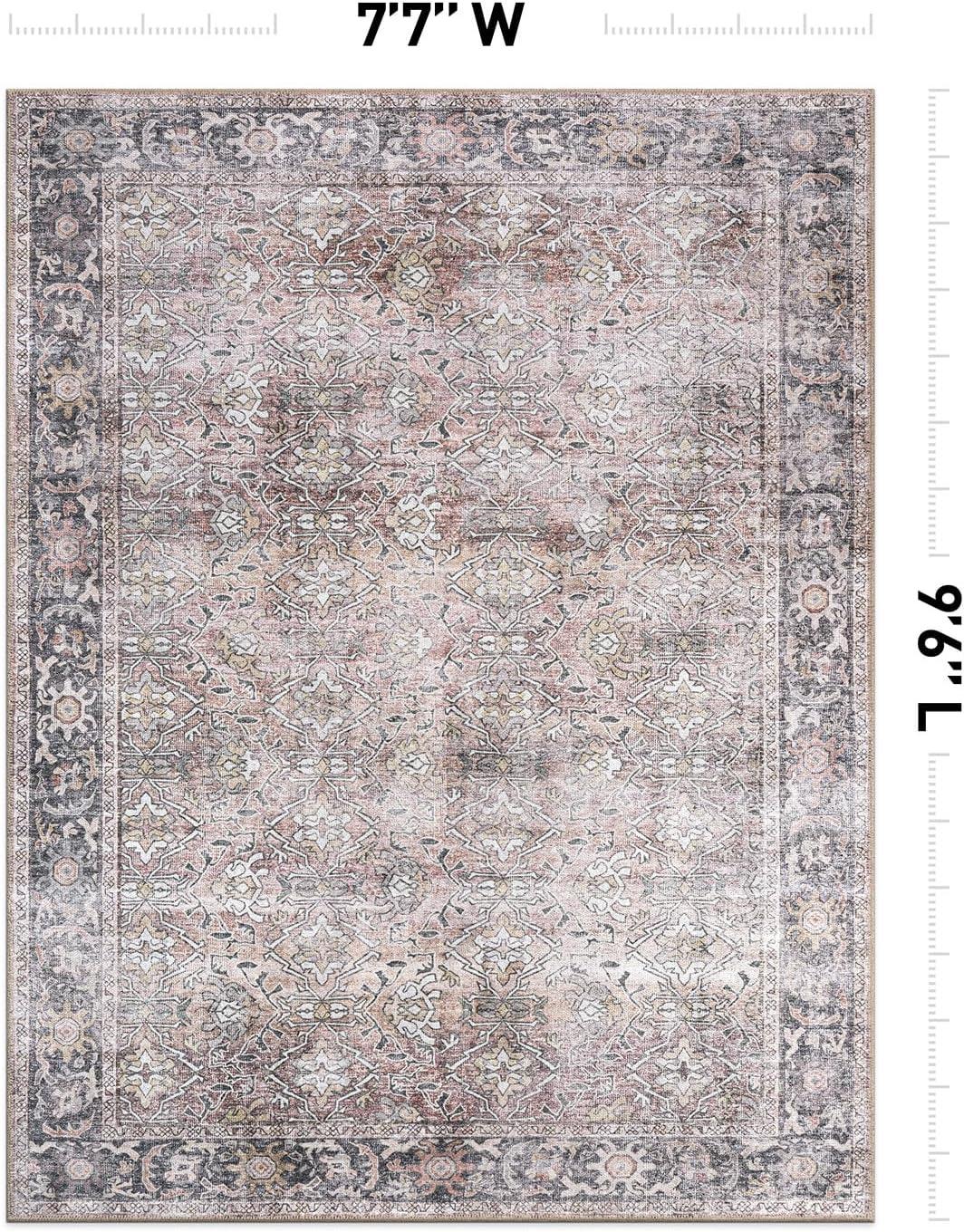 imageRugshop OceanBlue Transitional Vintage Bordered Area Rug  Machine Washable 5 X 7 for Living Room Bedroom and Home OfficeOlive