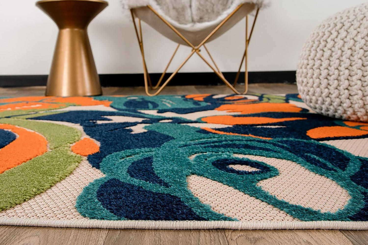 imageRugshop Ravenna Modern Large Floral Flowers IndoorOutdoor Area Rug 5 x 7 MultiMulti Color