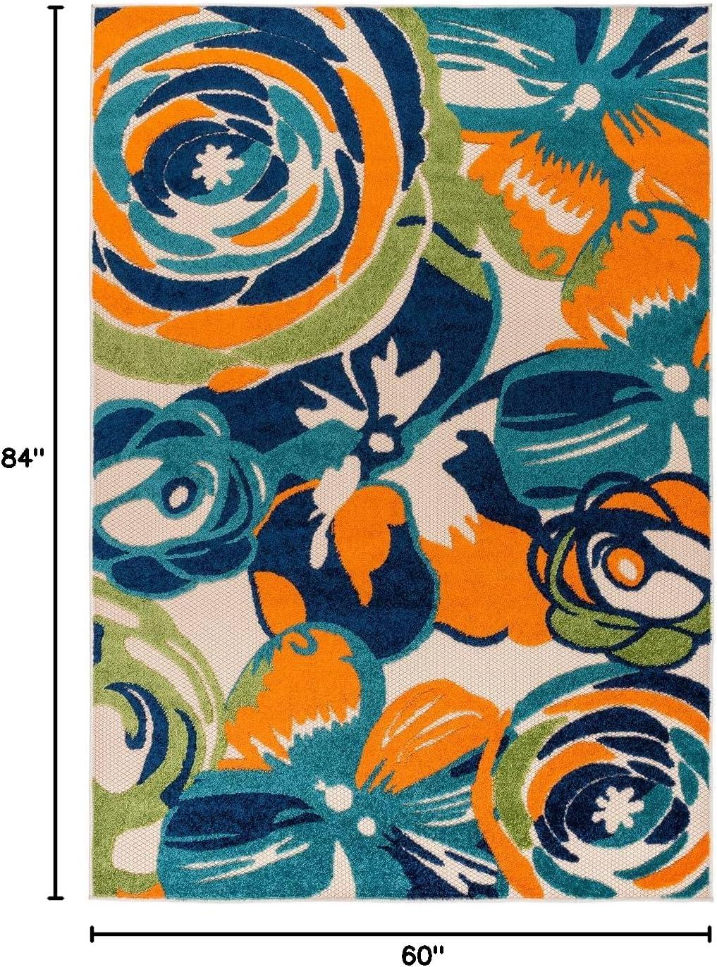 imageRugshop Ravenna Modern Large Floral Flowers IndoorOutdoor Area Rug 5 x 7 MultiMulti Color
