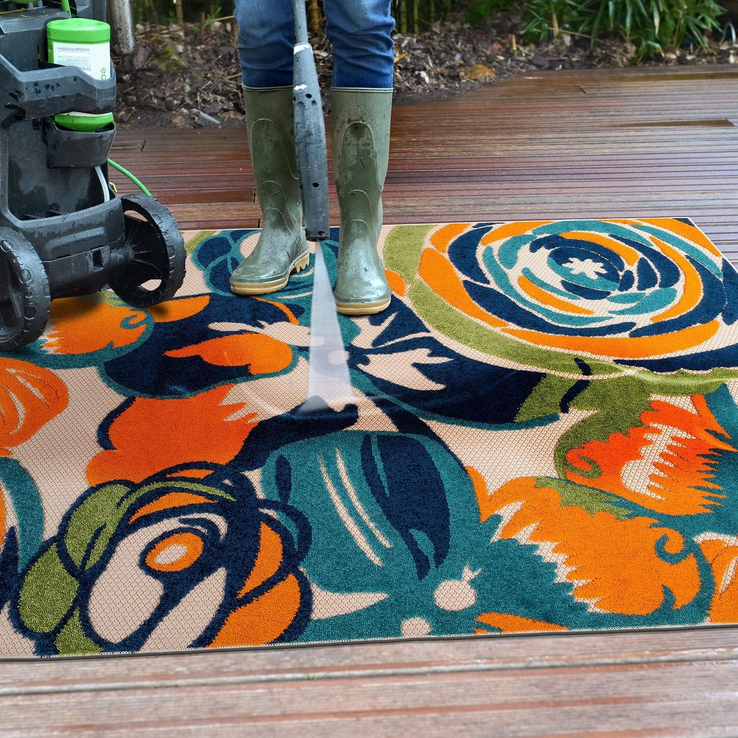 imageRugshop Ravenna Modern Large Floral Flowers IndoorOutdoor Area Rug 5 x 7 MultiMulti Color