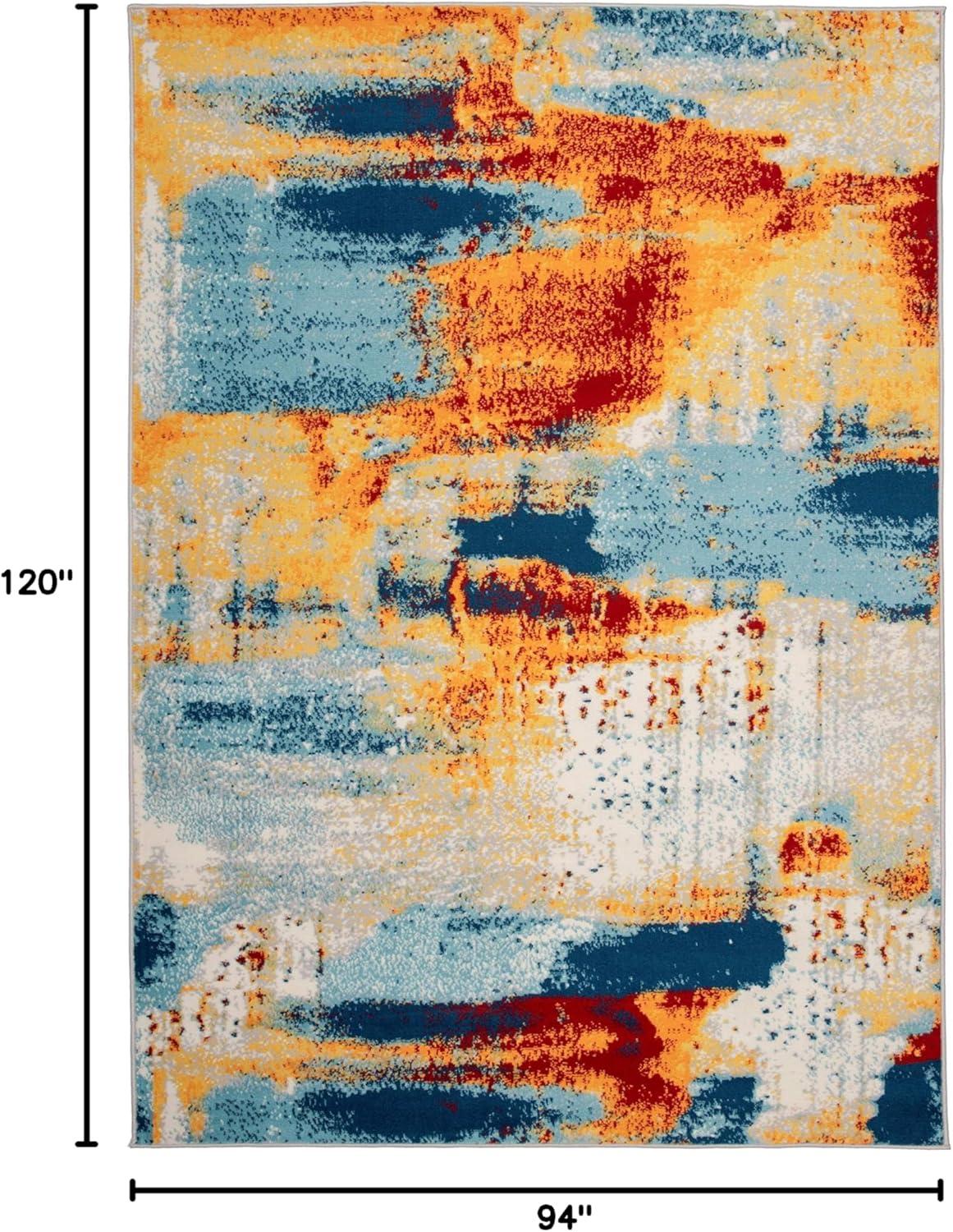 imageRugshop Sky Collection Abstract Area Rug NonShedding Carpet for Living RoomBedroom or Dining Room 5 x 7Multi Color