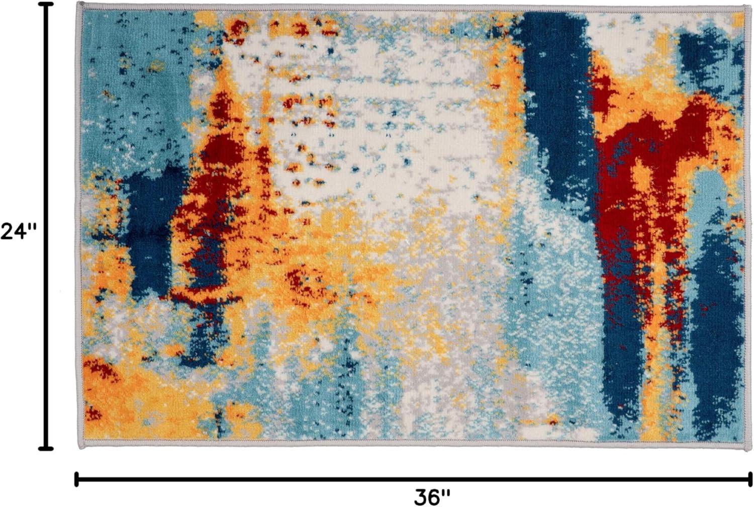 imageRugshop Sky Collection Abstract Area Rug NonShedding Carpet for Living RoomBedroom or Dining Room 5 x 7Multi Color