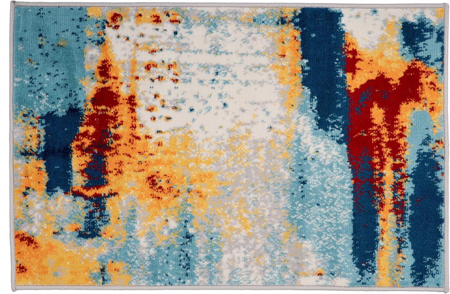 imageRugshop Sky Collection Abstract Area Rug NonShedding Carpet for Living RoomBedroom or Dining Room 5 x 7Multi Color