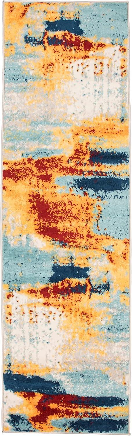 imageRugshop Sky Collection Abstract Area Rug NonShedding Carpet for Living RoomBedroom or Dining Room 5 x 7Multi Color