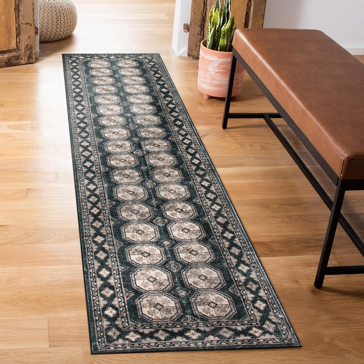 imageRugshop Transitional Moroccan Washable Non Slip Area Rug 5 x 7 AnthraciteAnthracite