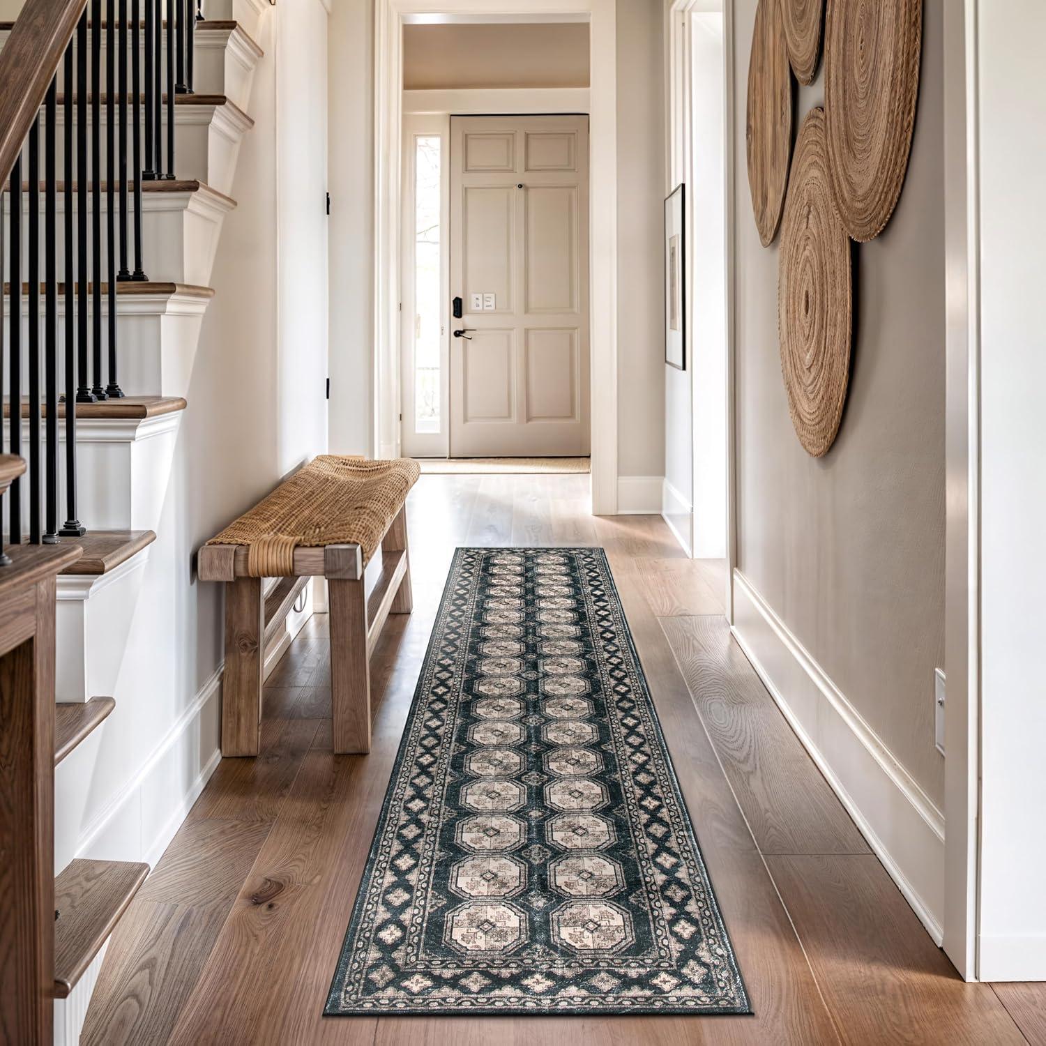 imageRugshop Transitional Moroccan Washable Non Slip Area Rug 5 x 7 AnthraciteAnthracite