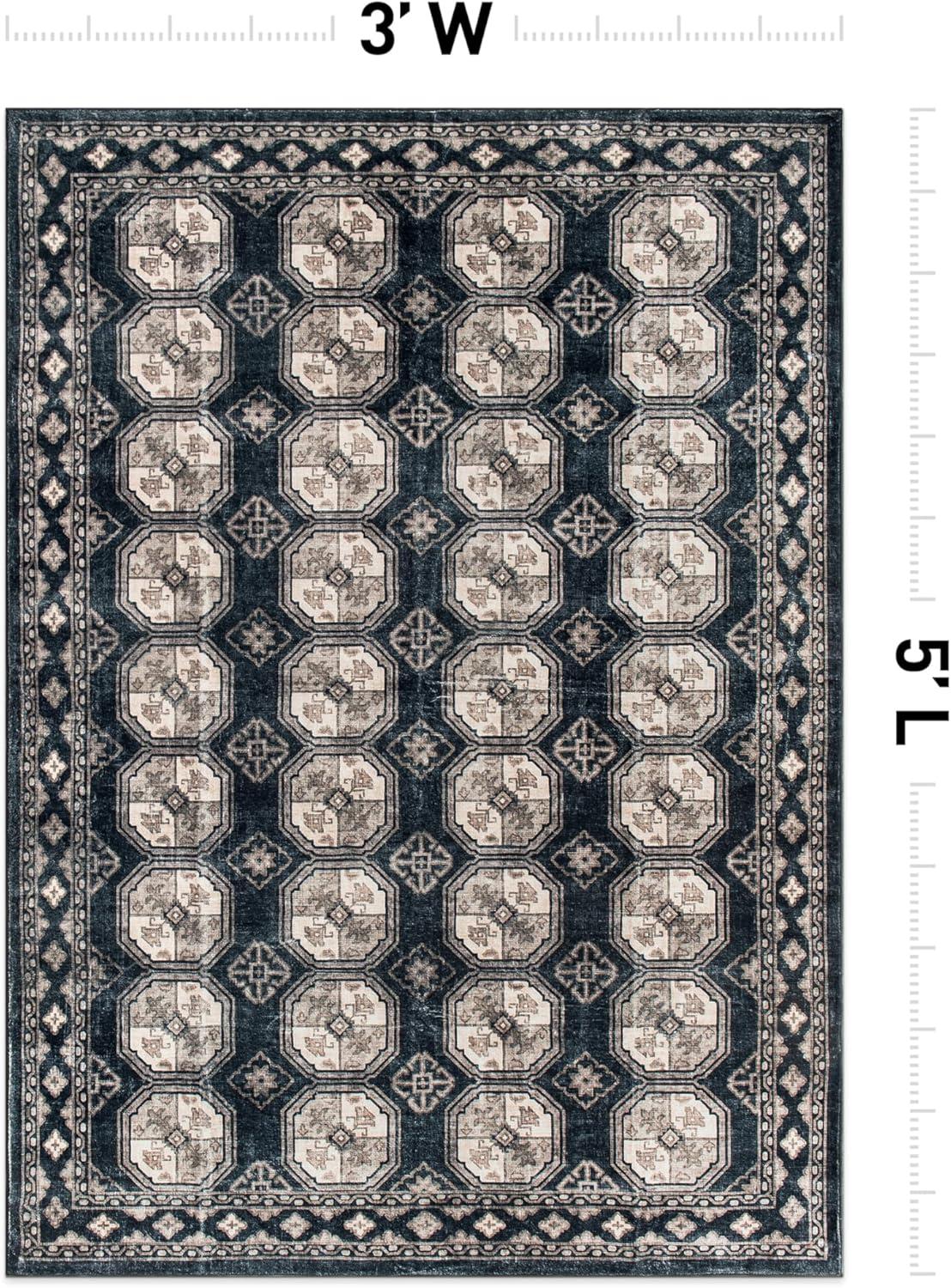 imageRugshop Transitional Moroccan Washable Non Slip Area Rug 5 x 7 AnthraciteAnthracite
