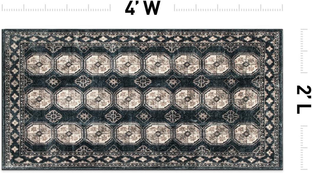 imageRugshop Transitional Moroccan Washable Non Slip Area Rug 5 x 7 AnthraciteAnthracite