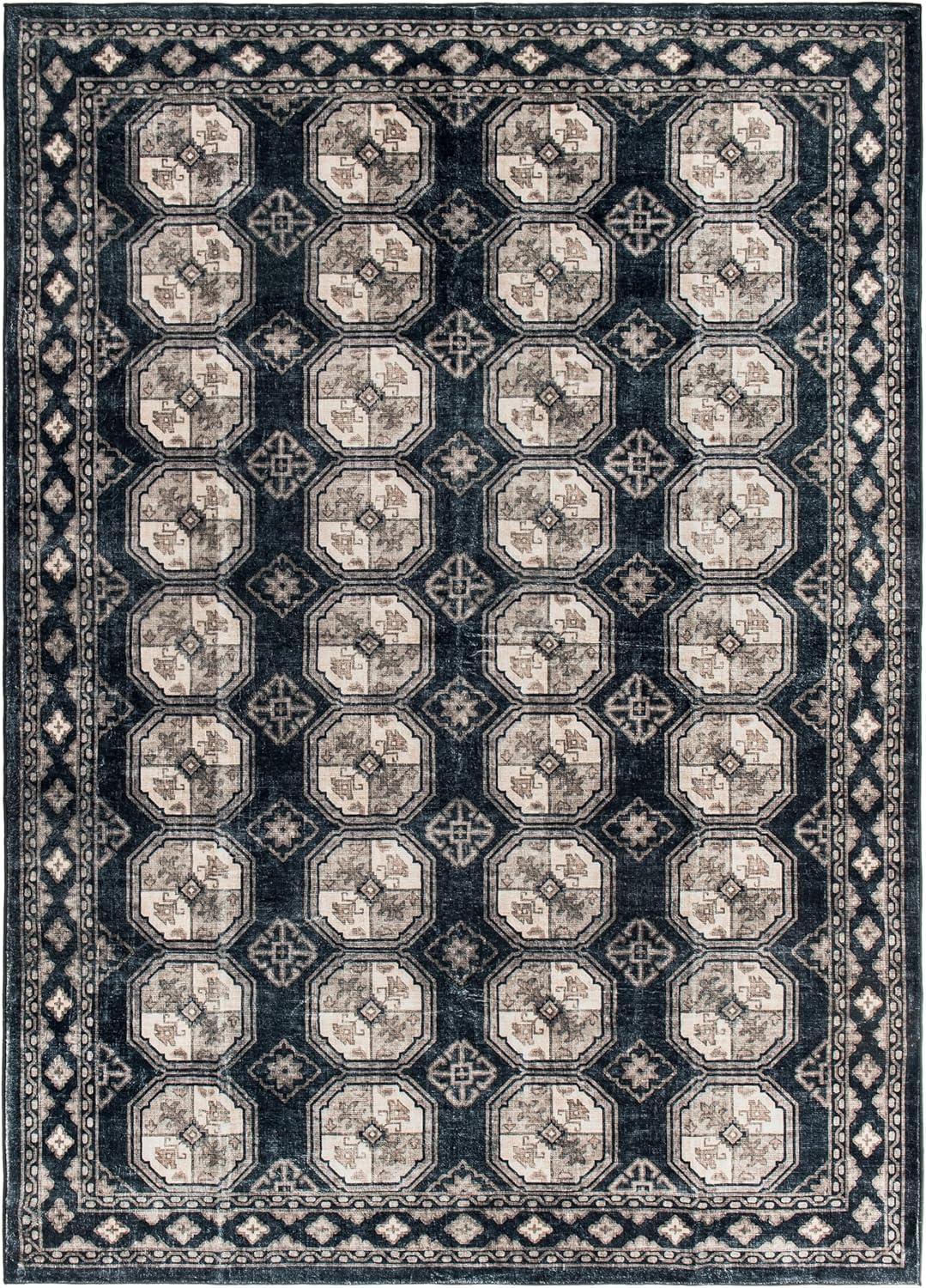 imageRugshop Transitional Moroccan Washable Non Slip Area Rug 5 x 7 AnthraciteAnthracite
