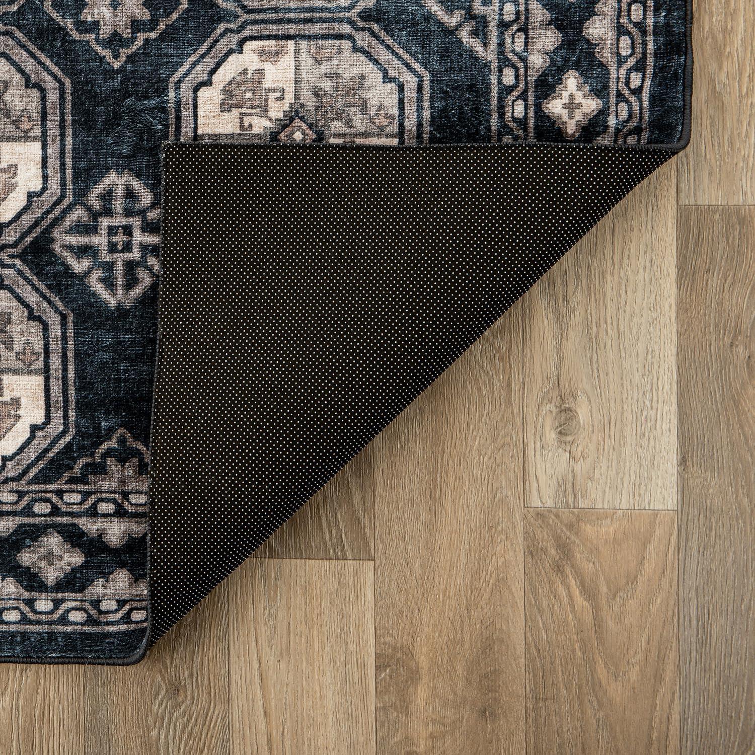 imageRugshop Transitional Moroccan Washable Non Slip Area Rug 5 x 7 AnthraciteAnthracite