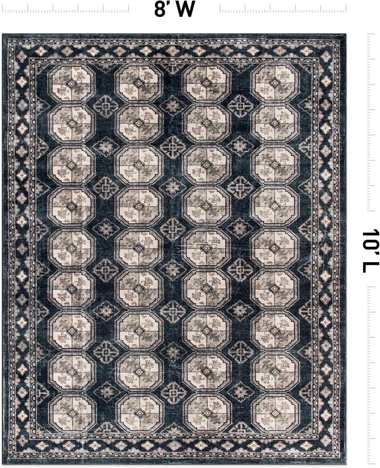 imageRugshop Transitional Moroccan Washable Non Slip Area Rug 5 x 7 AnthraciteAnthracite