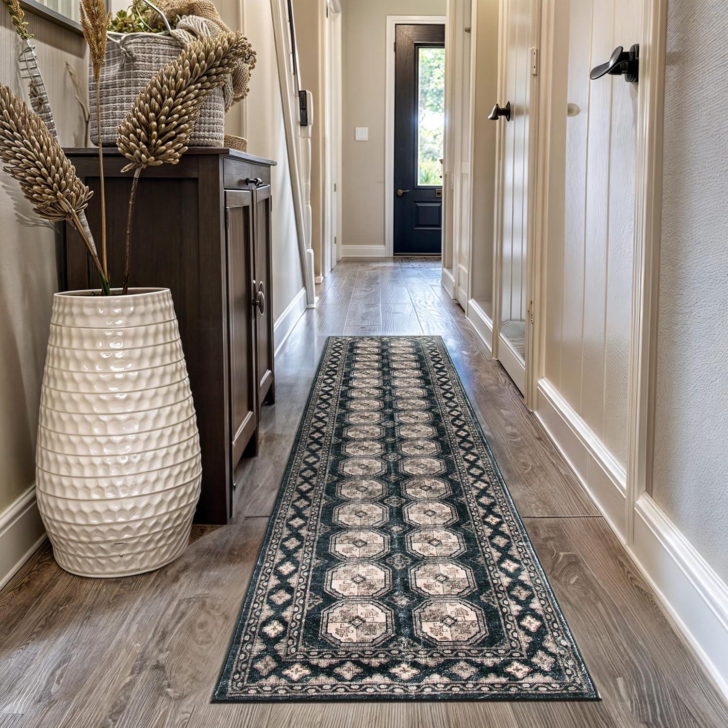 imageRugshop Transitional Moroccan Washable Non Slip Area Rug 5 x 7 AnthraciteAnthracite