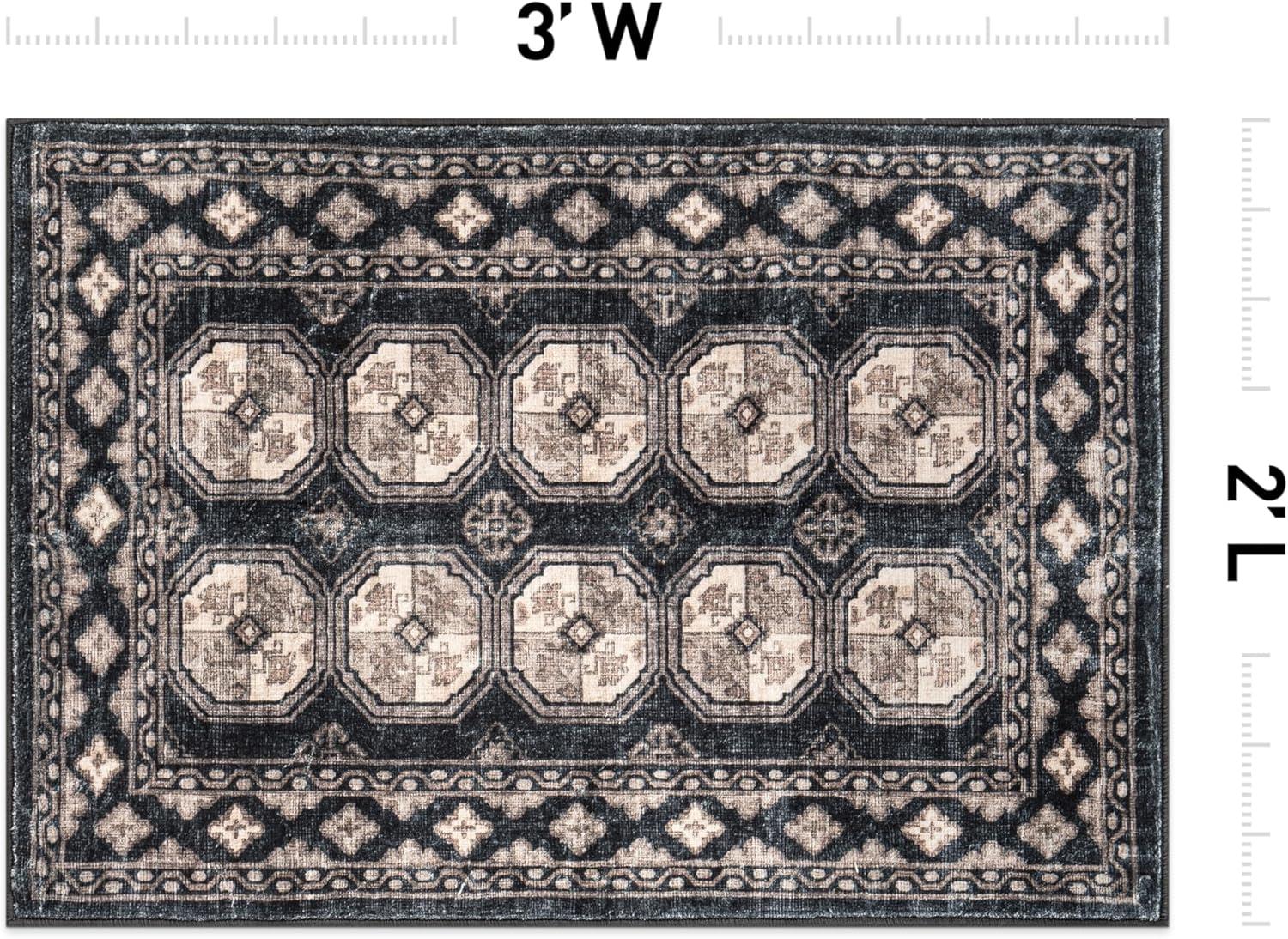 imageRugshop Transitional Moroccan Washable Non Slip Area Rug 5 x 7 AnthraciteAnthracite