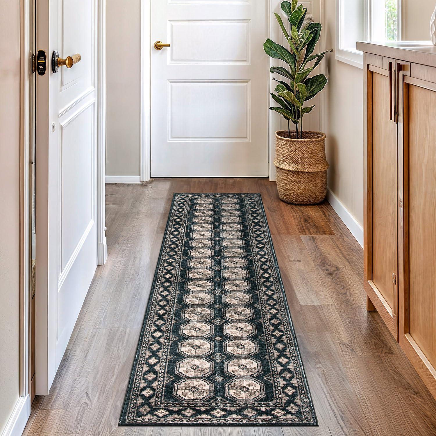 imageRugshop Transitional Moroccan Washable Non Slip Area Rug 5 x 7 AnthraciteAnthracite