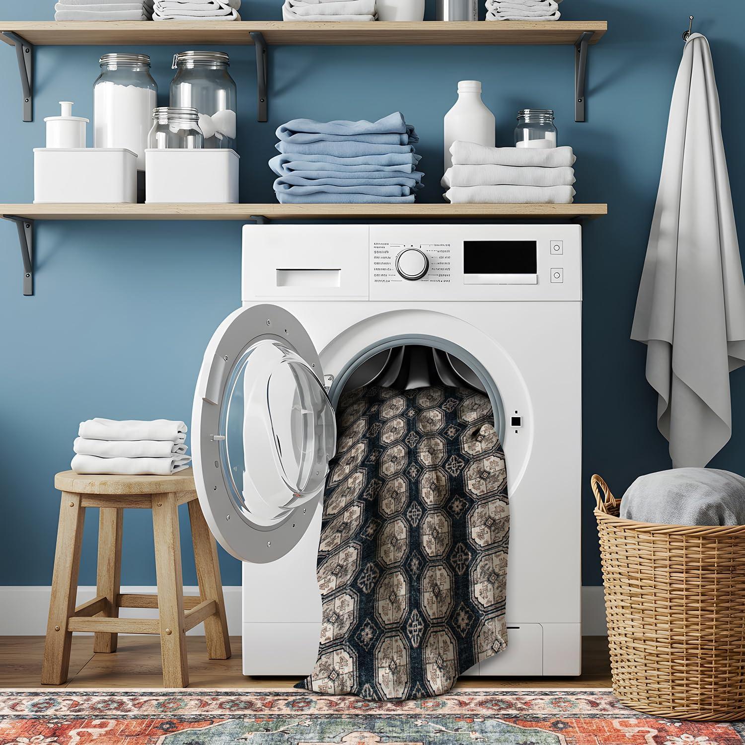 imageRugshop Transitional Moroccan Washable Non Slip Area Rug 5 x 7 AnthraciteAnthracite