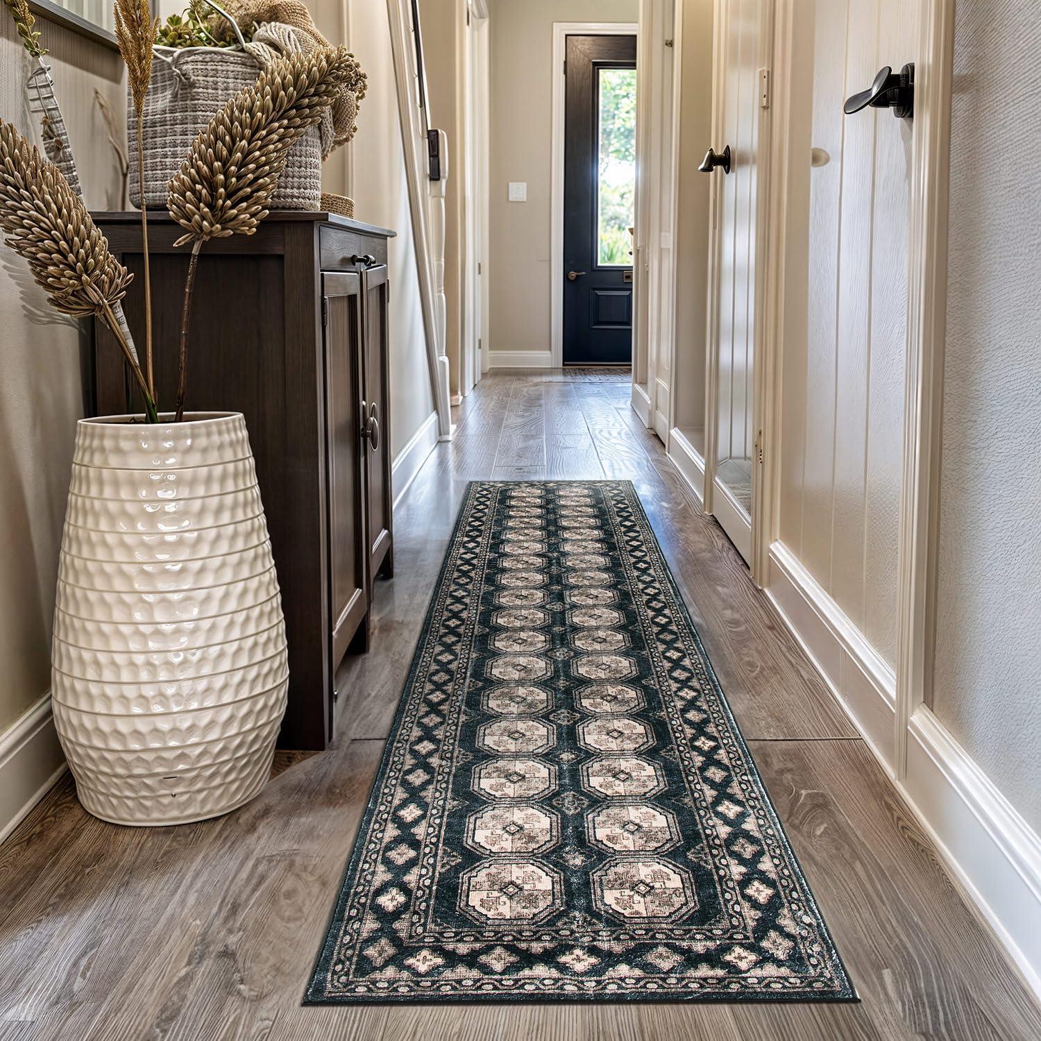 imageRugshop Transitional Moroccan Washable Non Slip Area Rug 5 x 7 AnthraciteAnthracite