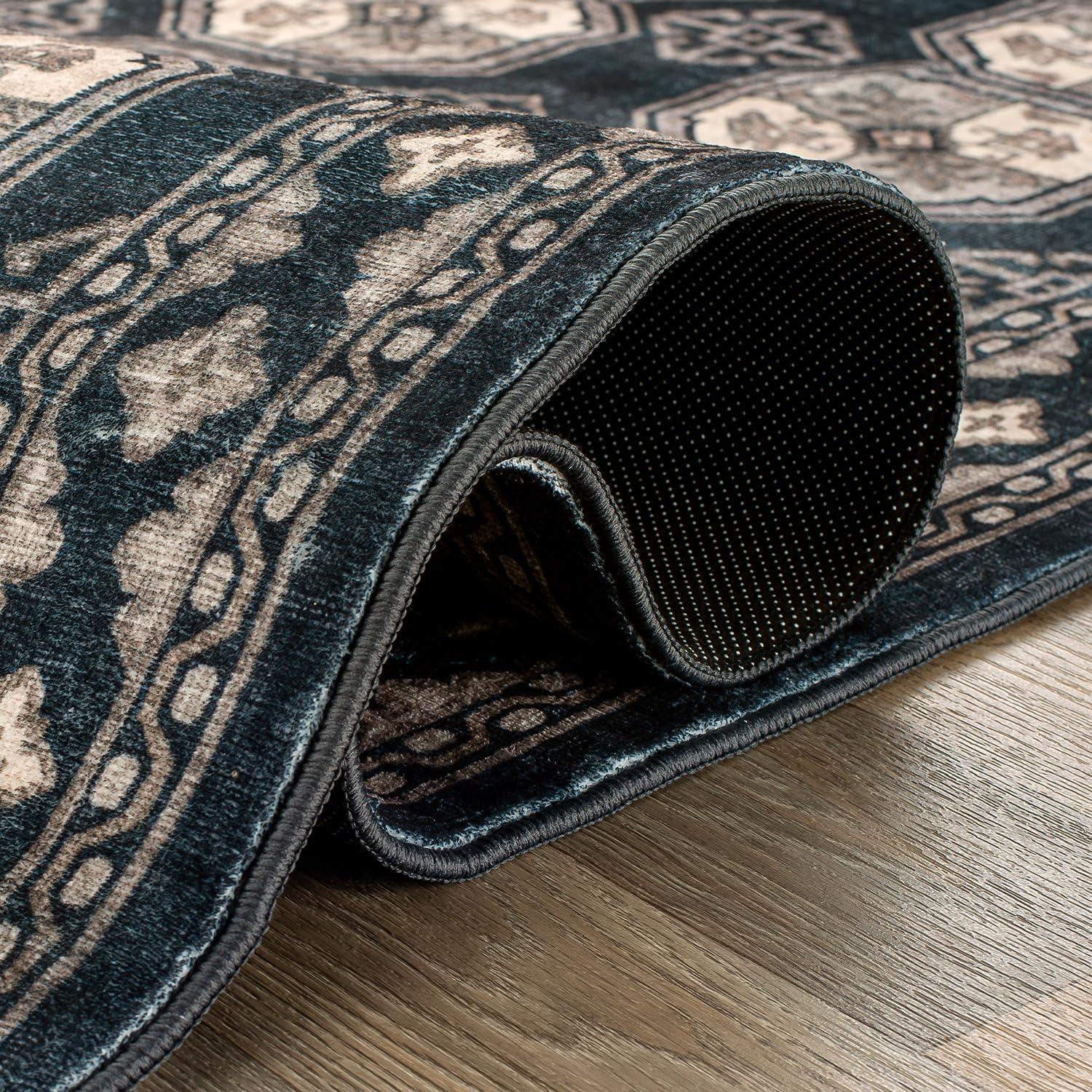 imageRugshop Transitional Moroccan Washable Non Slip Area Rug 5 x 7 AnthraciteAnthracite