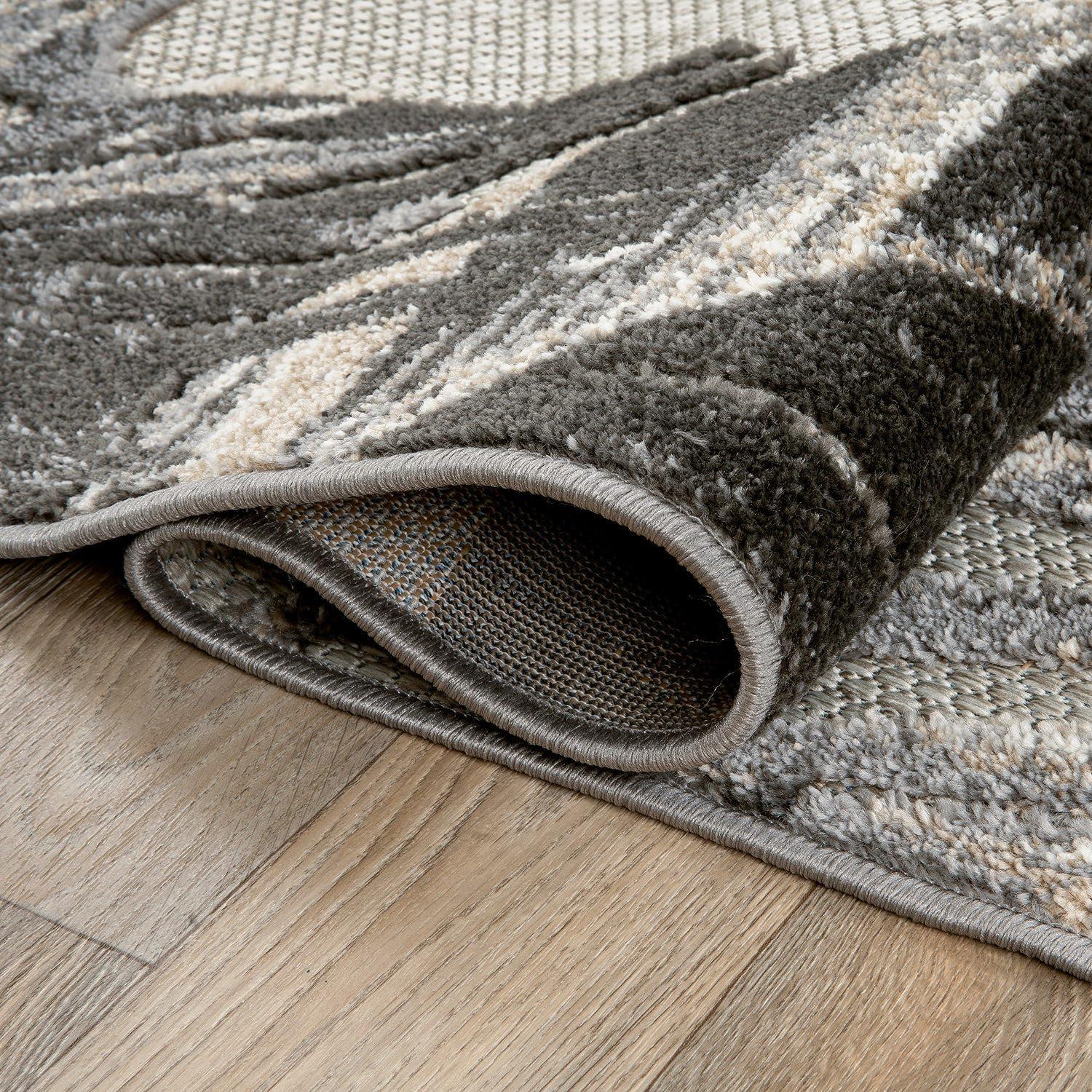 imageRugshop Tropical Floral Leaves IndoorOutdoor Area Rug 5 x 7 GrayGrey