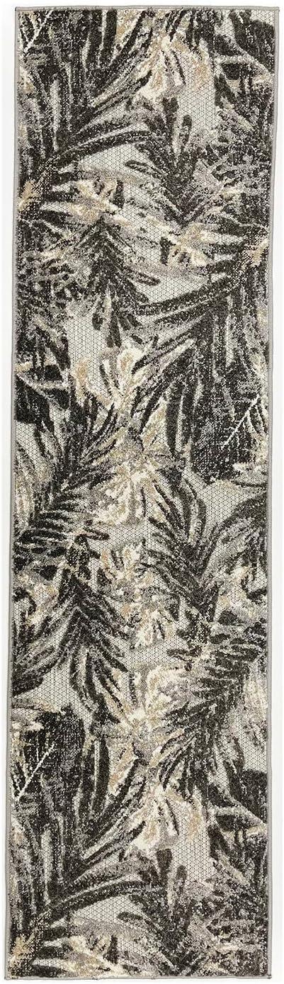 imageRugshop Tropical Floral Leaves IndoorOutdoor Area Rug 5 x 7 GrayGrey
