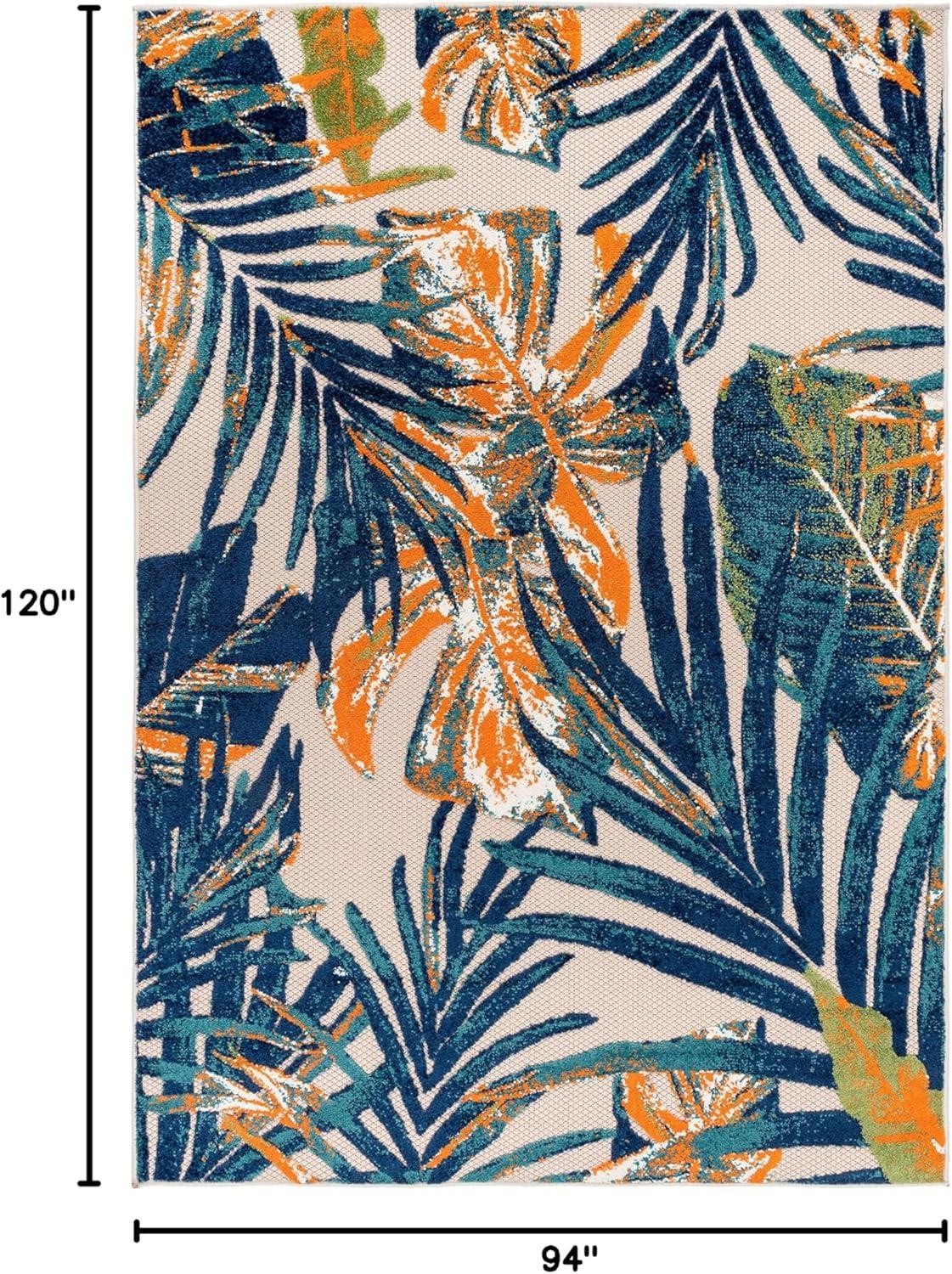 imageRugshop Tropical Floral Leaves IndoorOutdoor Area Rug 5 x 7 GrayMulti Color