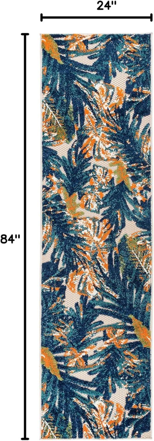 imageRugshop Tropical Floral Leaves IndoorOutdoor Area Rug 5 x 7 GrayMulti Color