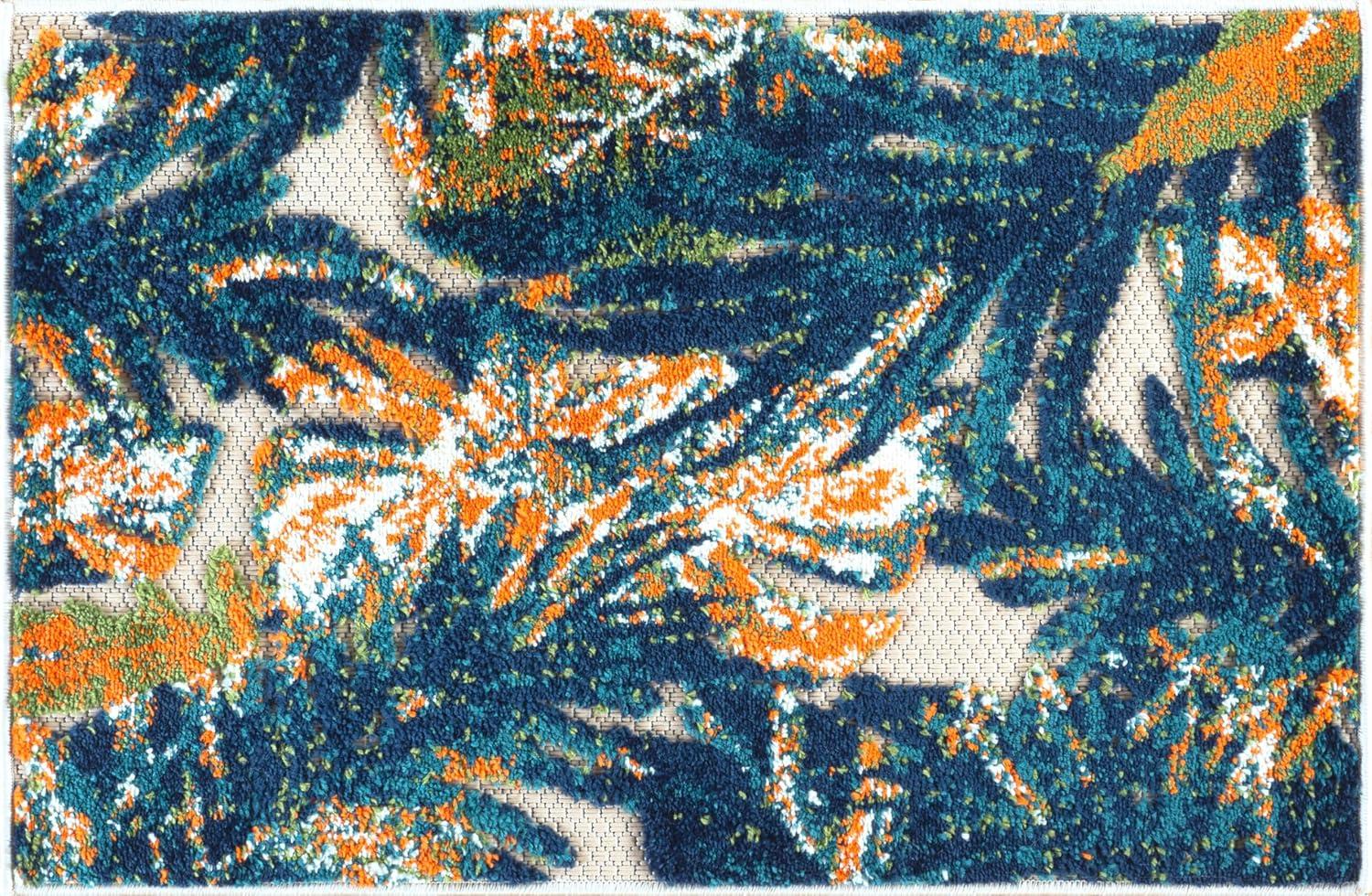 imageRugshop Tropical Floral Leaves IndoorOutdoor Area Rug 5 x 7 GrayMulti Color