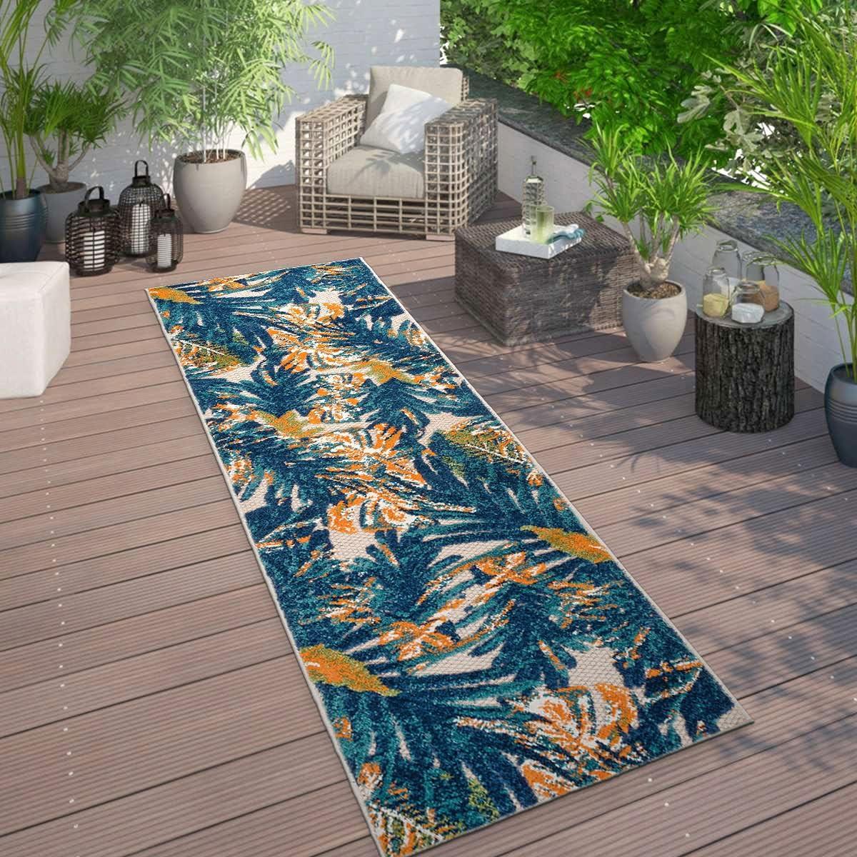 imageRugshop Tropical Floral Leaves IndoorOutdoor Area Rug 5 x 7 GrayMulti Color