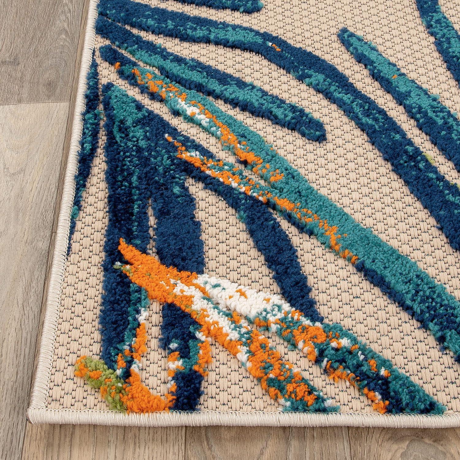 imageRugshop Tropical Floral Leaves IndoorOutdoor Area Rug 5 x 7 GrayMulti Color