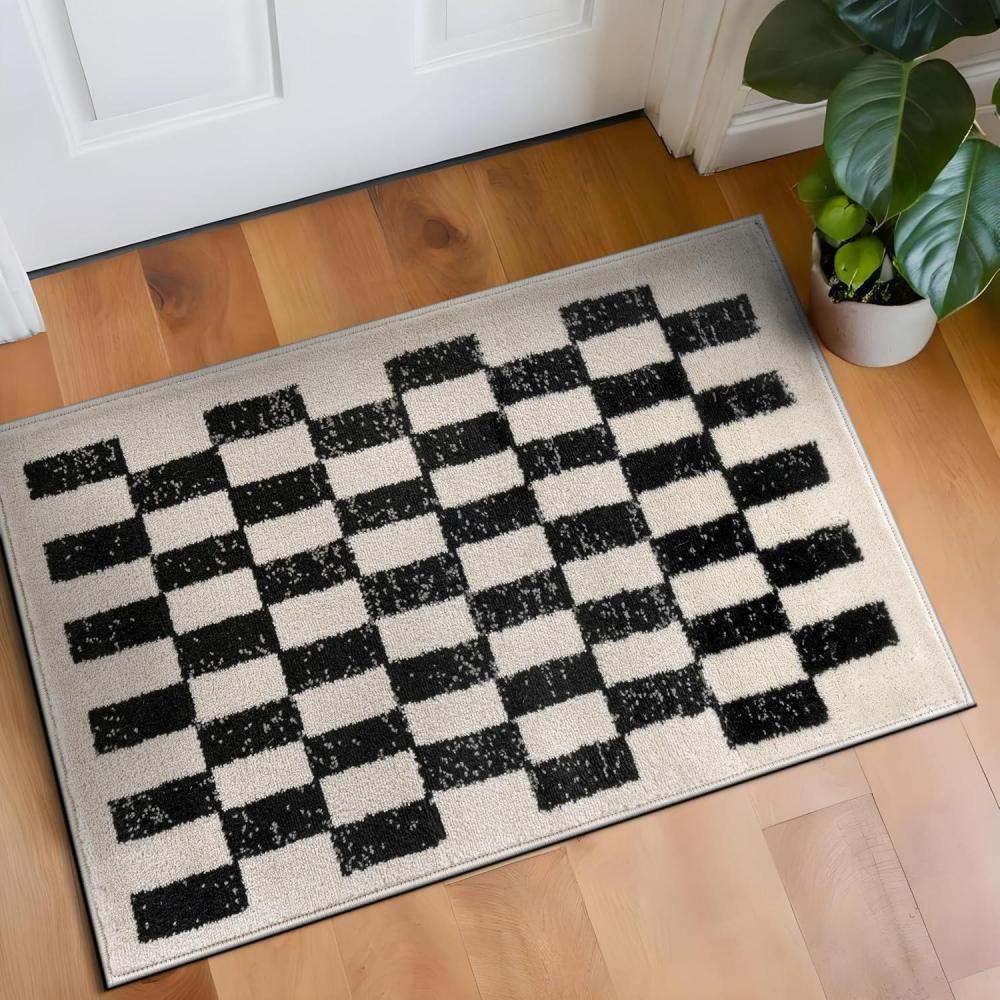 imageRugshop Black and White Checkered Area Rug  HighContrast Grid Pattern Carpet for Living Room Bedroom or Dorm  Trendy Contemporary Soft Floor Dcor 5 x 7 BlackBlack