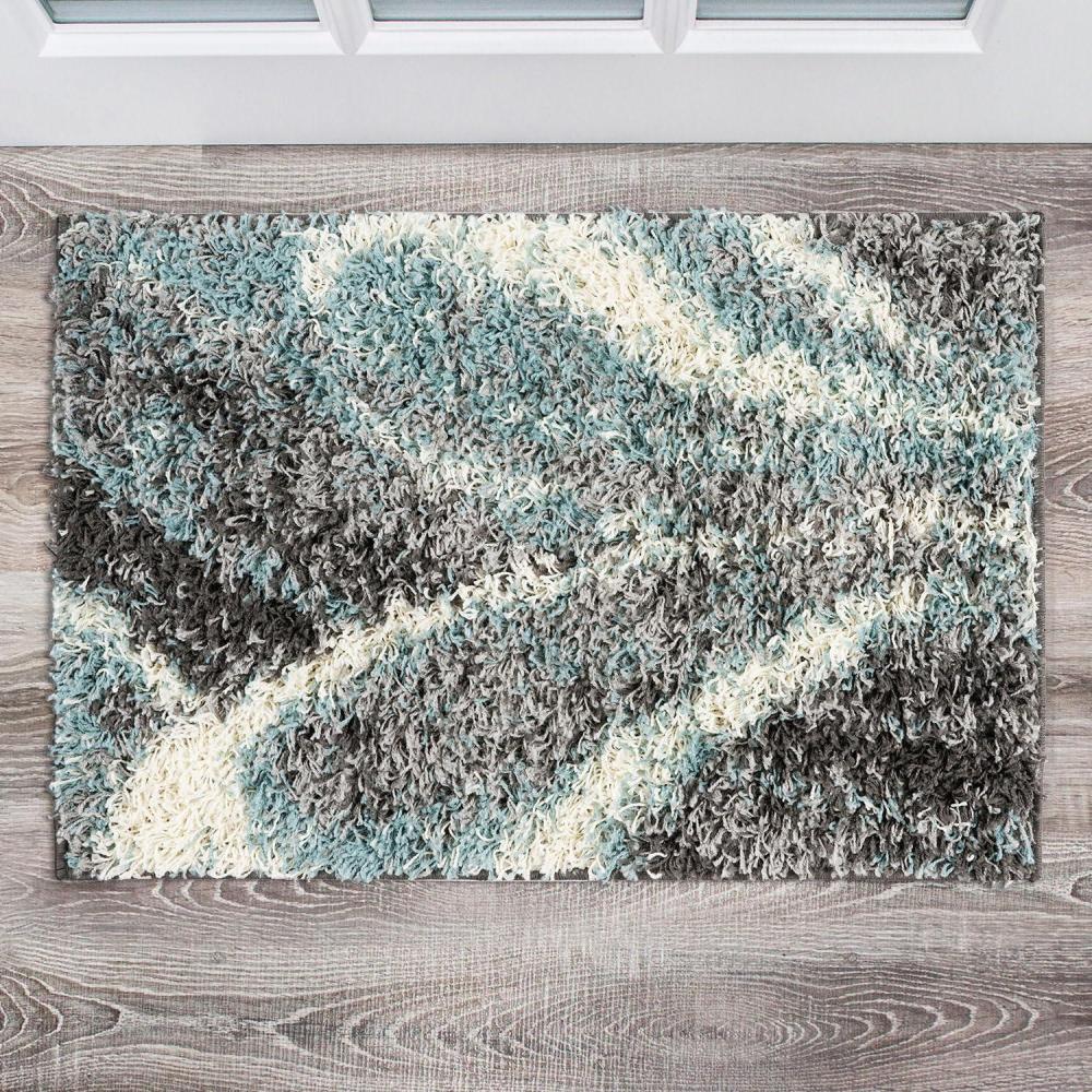imageRugshop Blue Contemporary Cozy Plush Shag Area Rug NonShedding Soft for Living Room Dining Room and Bedroom 5 x 7Blue