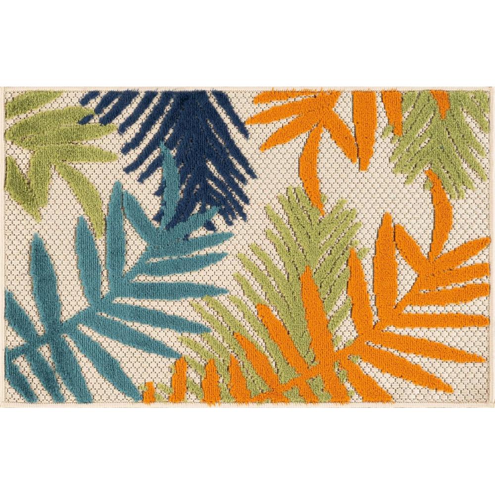 imageRugshop Blue Palm Frond IndoorOutdoor Area Rug NonShedding Easy Cleaning for Backyard Deck and Outdoor Lounge 710quot x 10Multi Color
