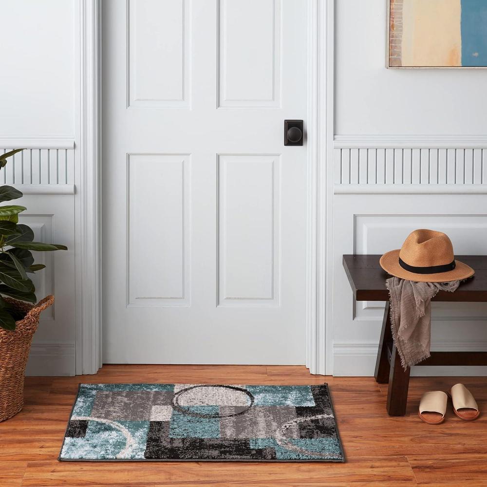 imageRugshop Contemporary Abstract Circle Design Soft Area Rug 53quot x 73quot GrayGrey